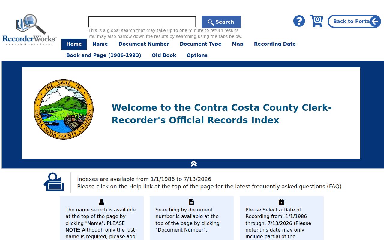 Concord people search RecorderWorks official records screen